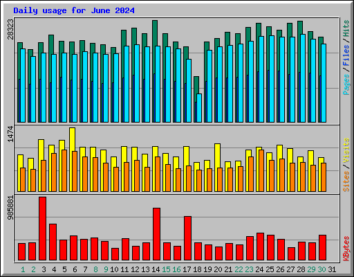 Daily usage for June 2024