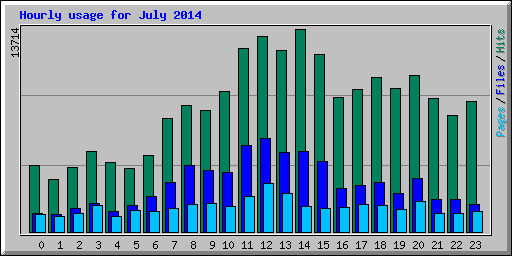 Hourly usage for July 2014