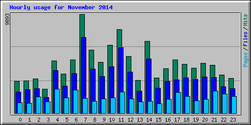 Hourly usage for November 2014