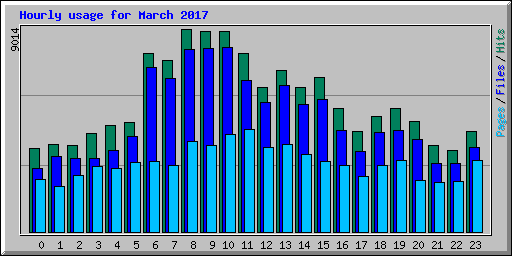Hourly usage for March 2017