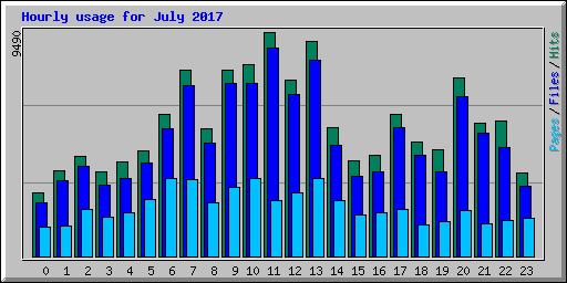 Hourly usage for July 2017
