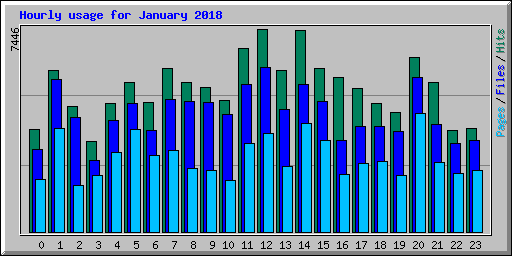 Hourly usage for January 2018
