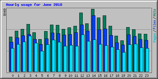 Hourly usage for June 2018