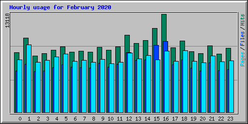 Hourly usage for February 2020