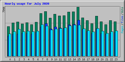 Hourly usage for July 2020
