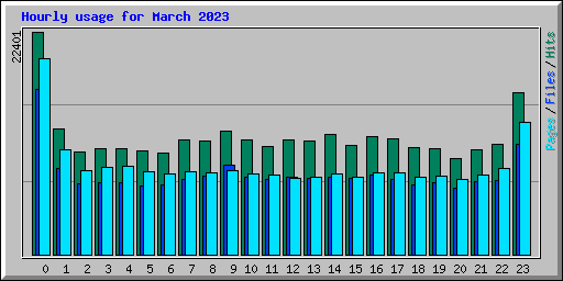 Hourly usage for March 2023